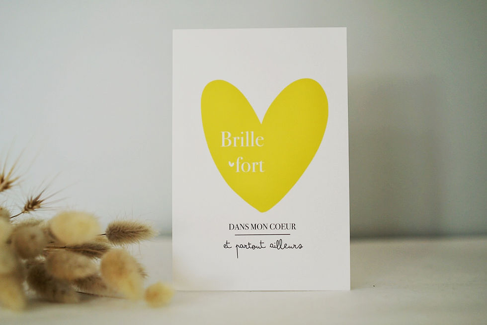 Carte DANS MON COEUR jaune