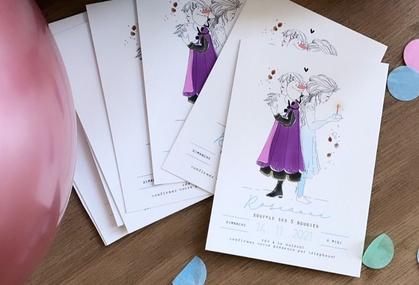 Thumbnail: Invitation A6 ANNIVERSAIRE fille (lot de 4)