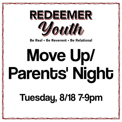 Youth Group Move Up/Parents Night