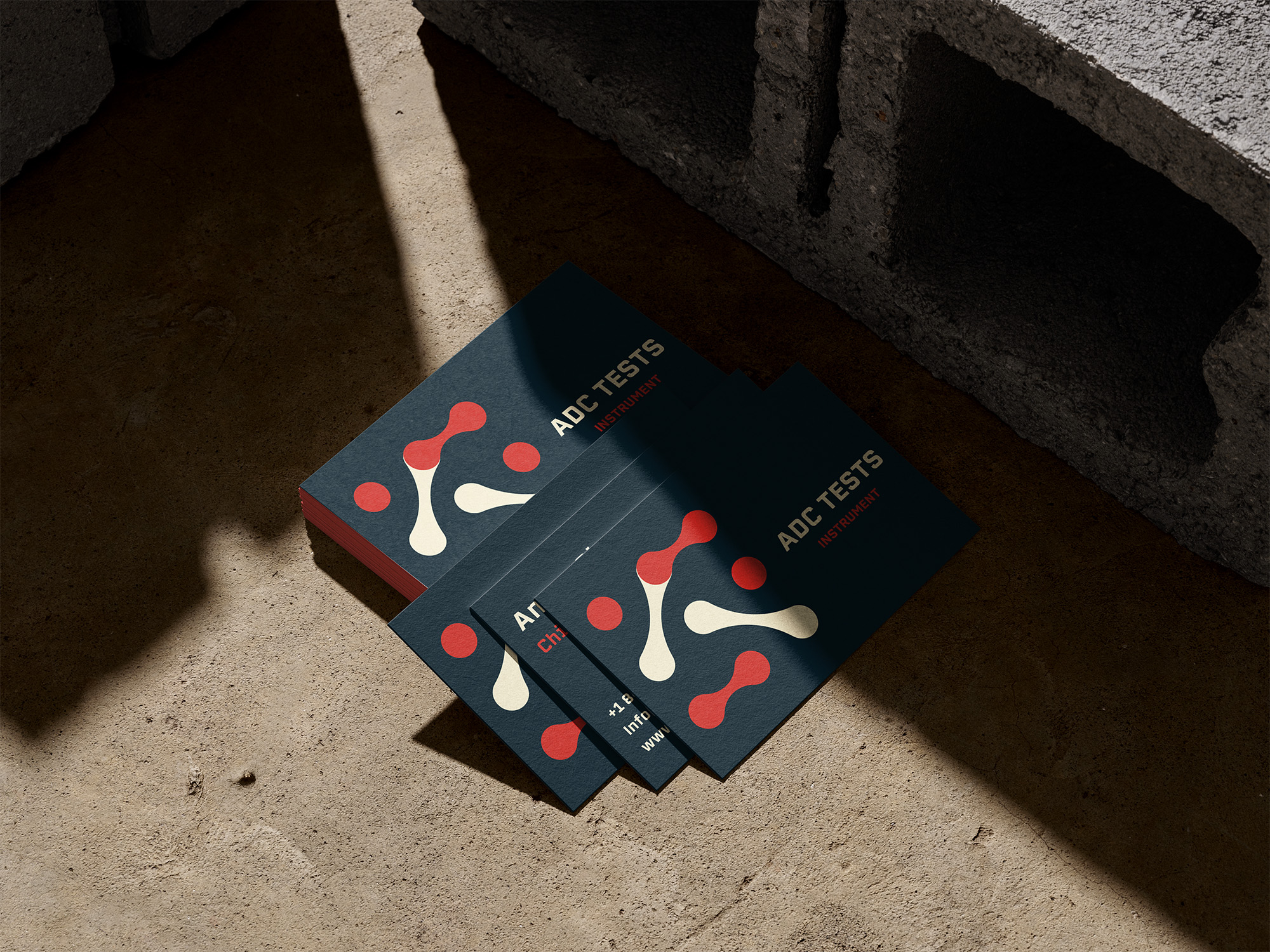ADC Tests identity applied to business cards