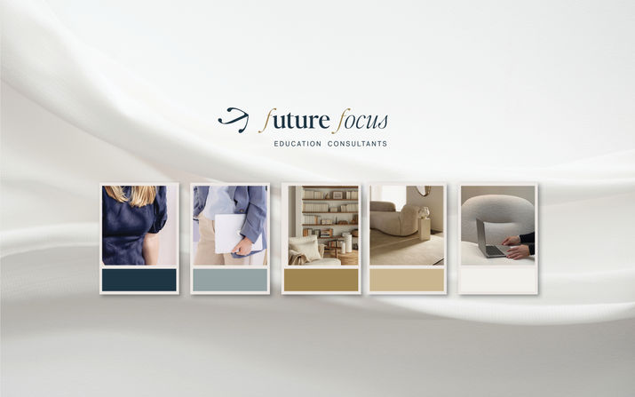 Future Focus Education Consultants brand assets displayed in a cohesive visual system with calm, neutral styling