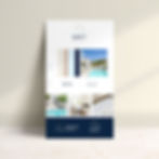 Drift Real Estate brand brochure displayed on a neutral surface showing coastal-inspired colour palette and property imagery