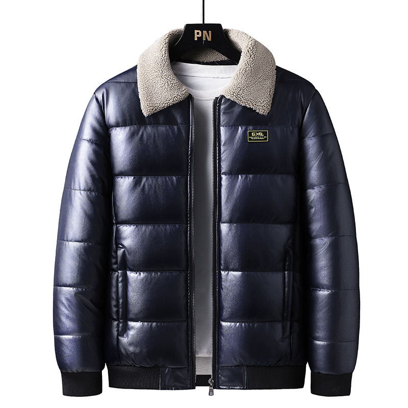 Miniatura: Men's Jacket Coat Autumn and Winter Warm Lamb Turn-Down Collar Coat Casual Hands
