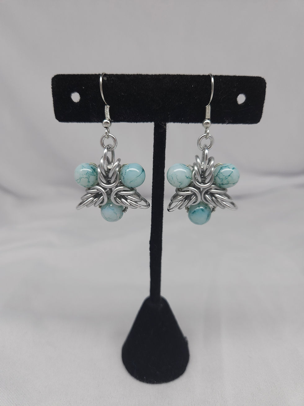 Miniaturbild: 3 Point Elven Star Chainmaille Earrings