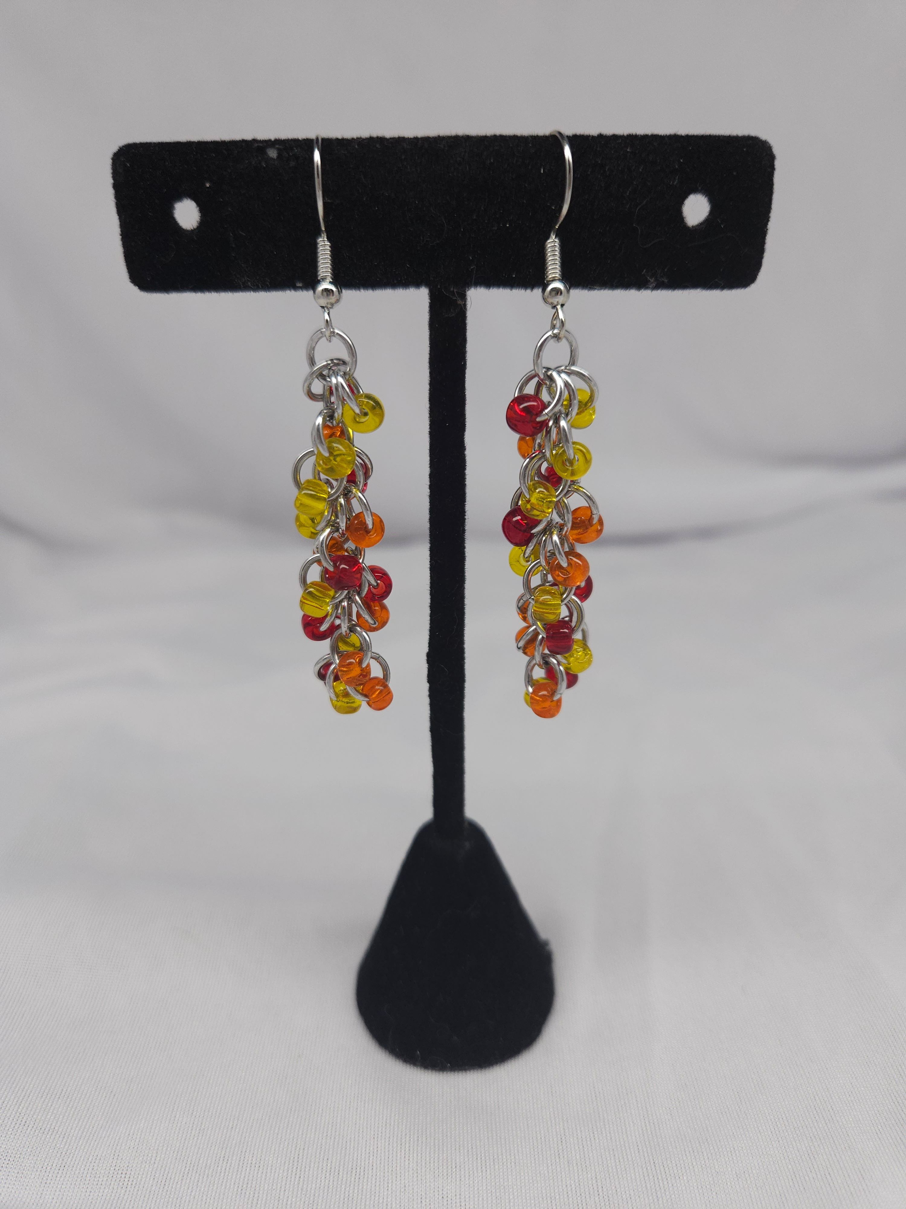 Shaggy Loops Beaded Chainmaille Earrings
