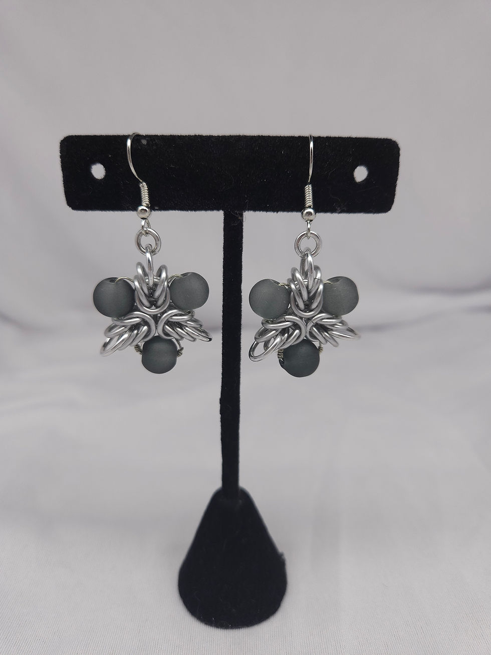 Miniaturbild: 3 Point Elven Star Chainmaille Earrings