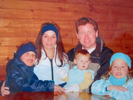 Family skiing photo