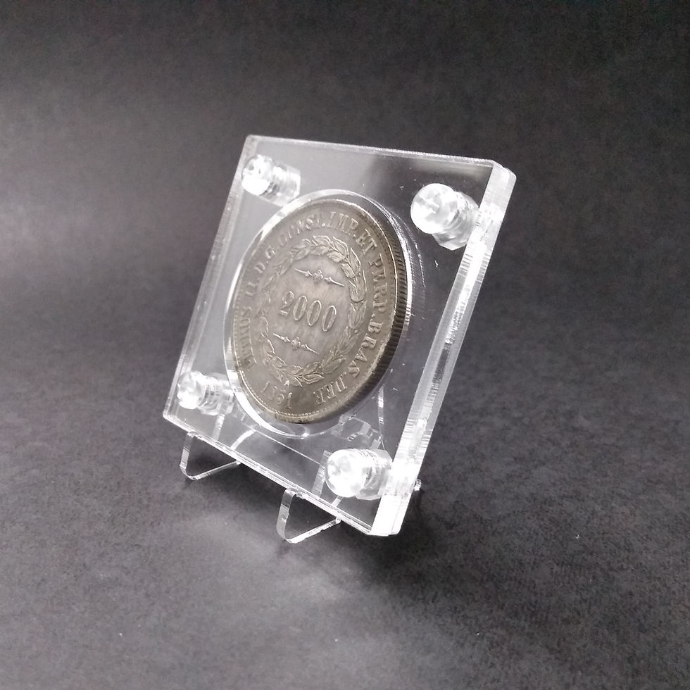 Miniatura: Suporte Expositor para Moedas - Modelo Pedestal - Kit com 5 Unid. 35mm