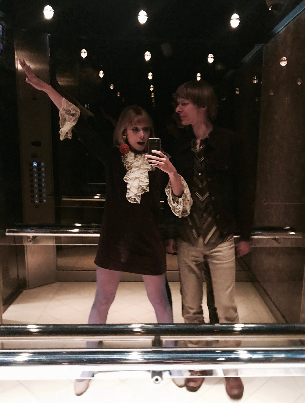 elevator fun on the bliss with Devyn Crimson and Andrew Bockelman