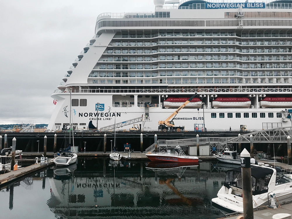 The Norwegian Bliss at Pier 66 in Seattle, Washington