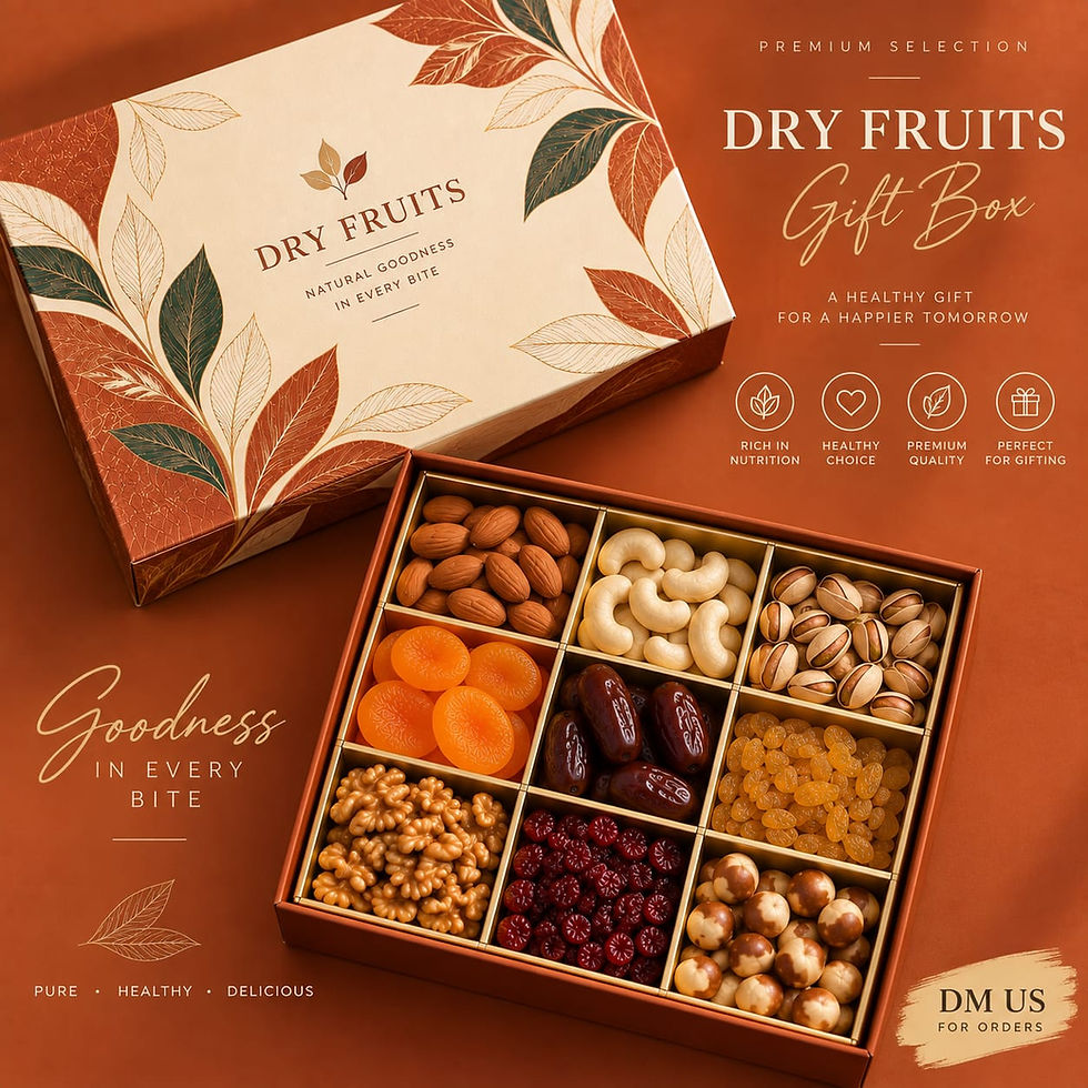 Custom Dry Fruit Box with Gold Foil Logo