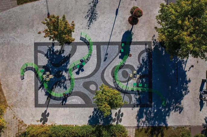 Mobilier urbain: Banc de parc modulaire Vera Solo d'mmcité