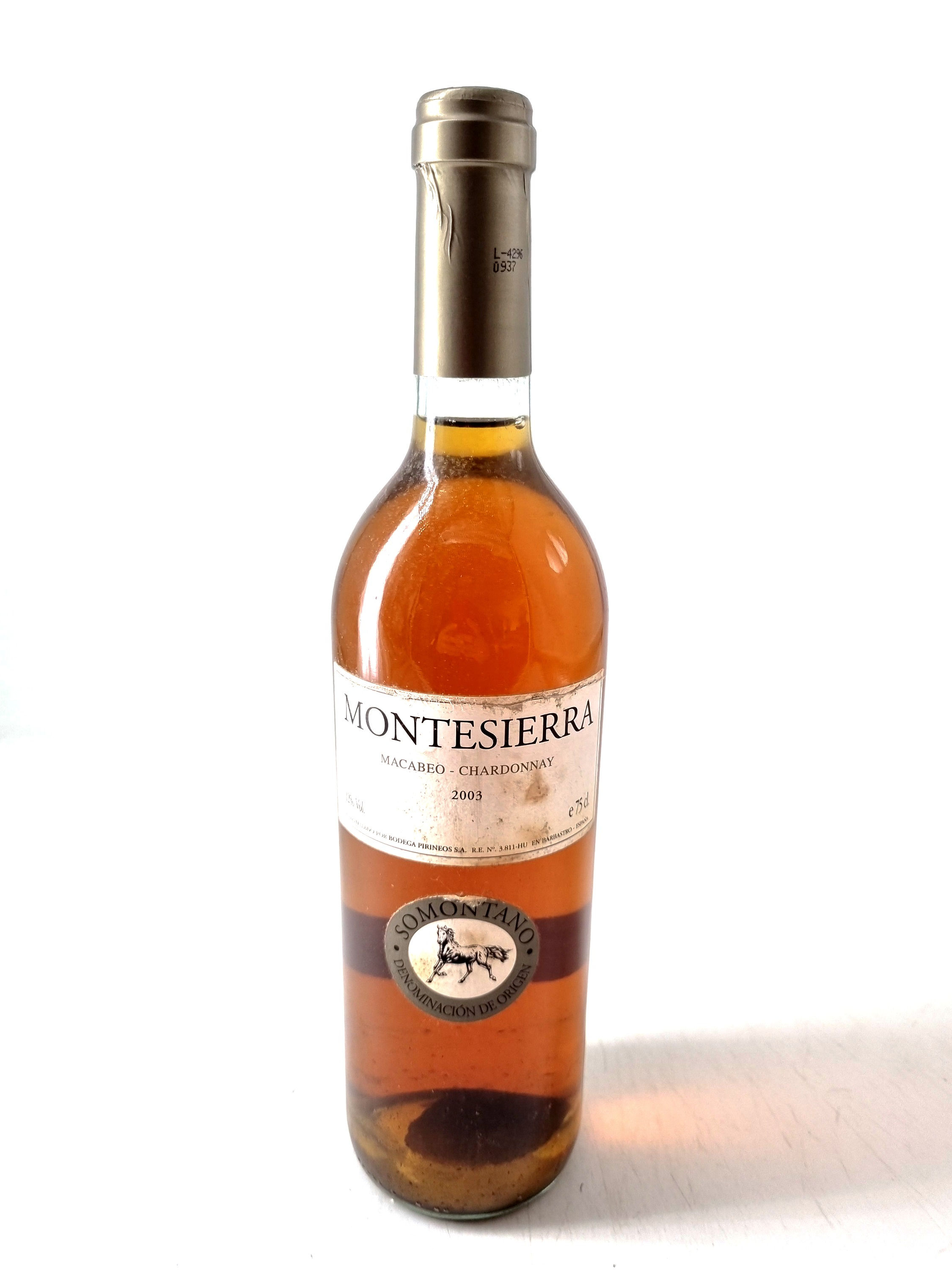 2003 | Montesierra. Vino blanco. Macabeo. Bodega Pirineos. Somontano