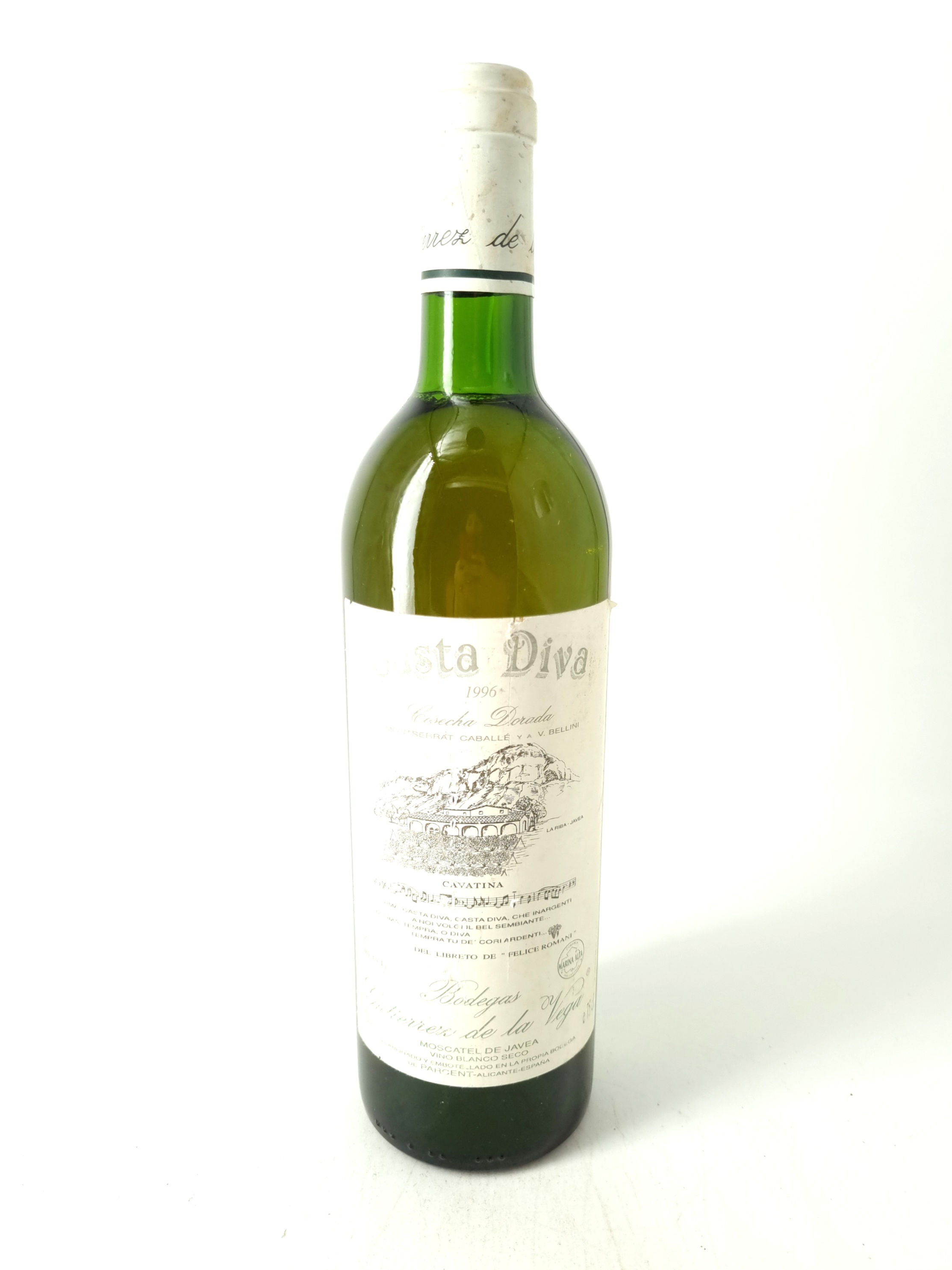 1996 | Casta Diva. Cosecha dorada. Vino blanco seco. Moscatel de Javea.