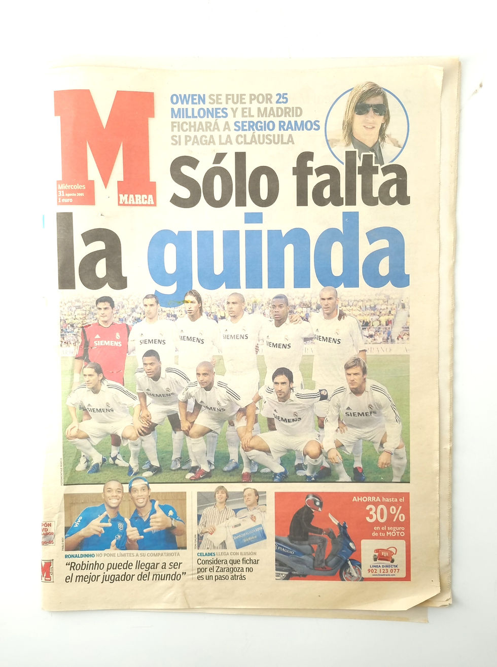 Miniatura: Regalo original periódico deportivo MARCA del día de nacimiento año 2002