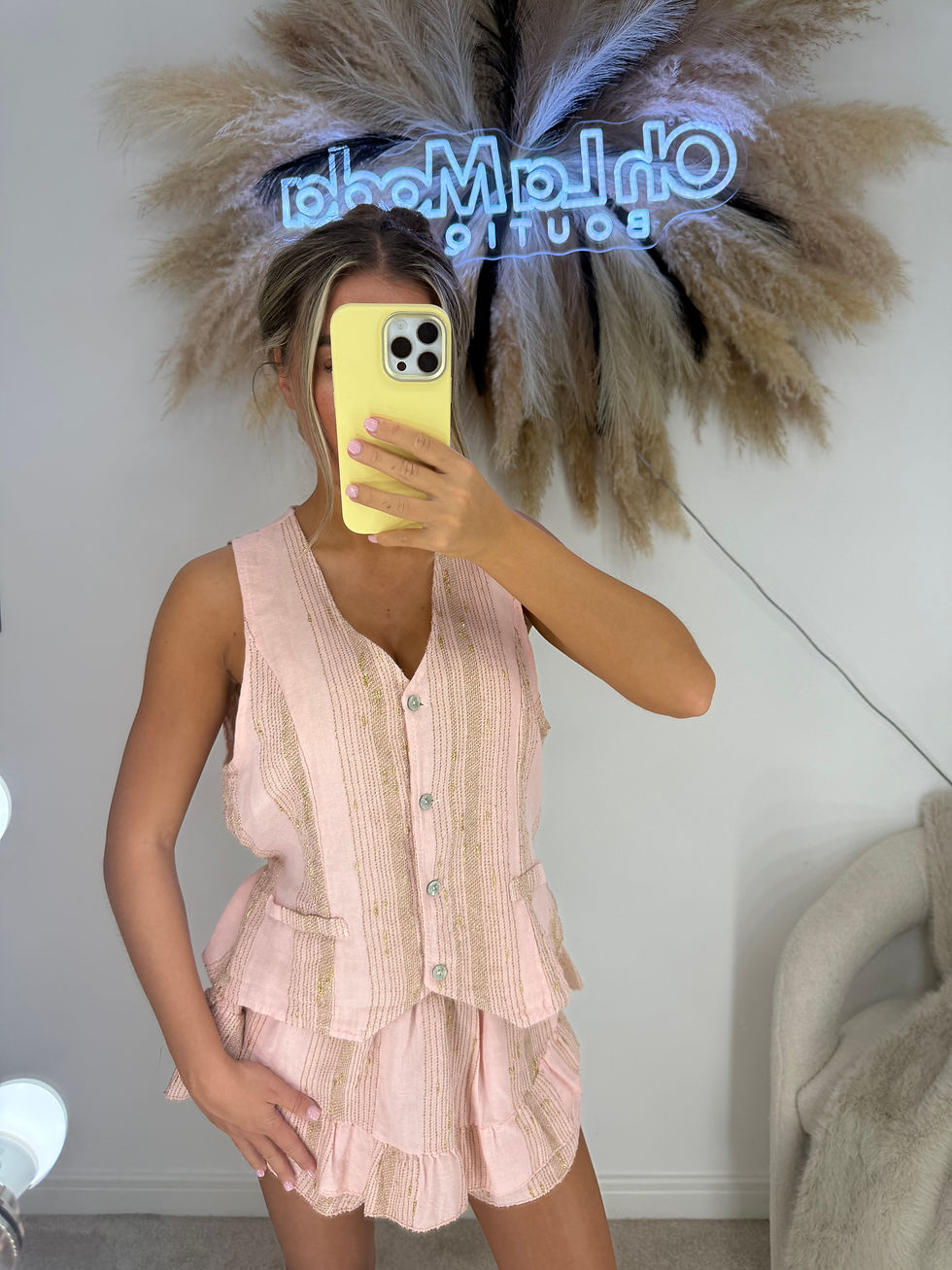 Thumbnail: LUNA PINK WAISTCOAT CO-ORD