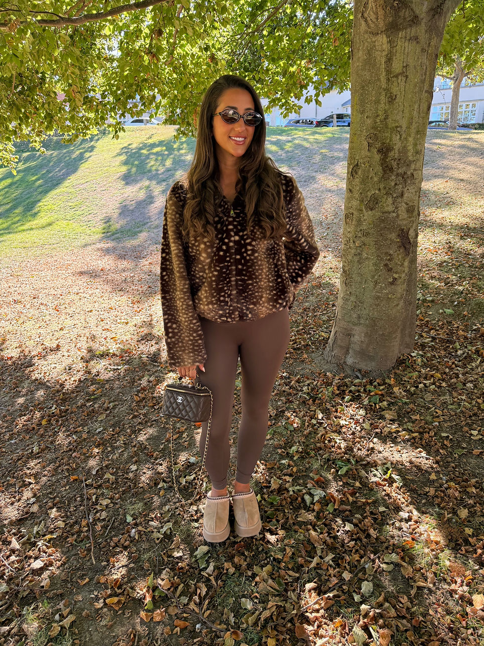 Thumbnail: FAWN PRINT FAUX FUR JACKET