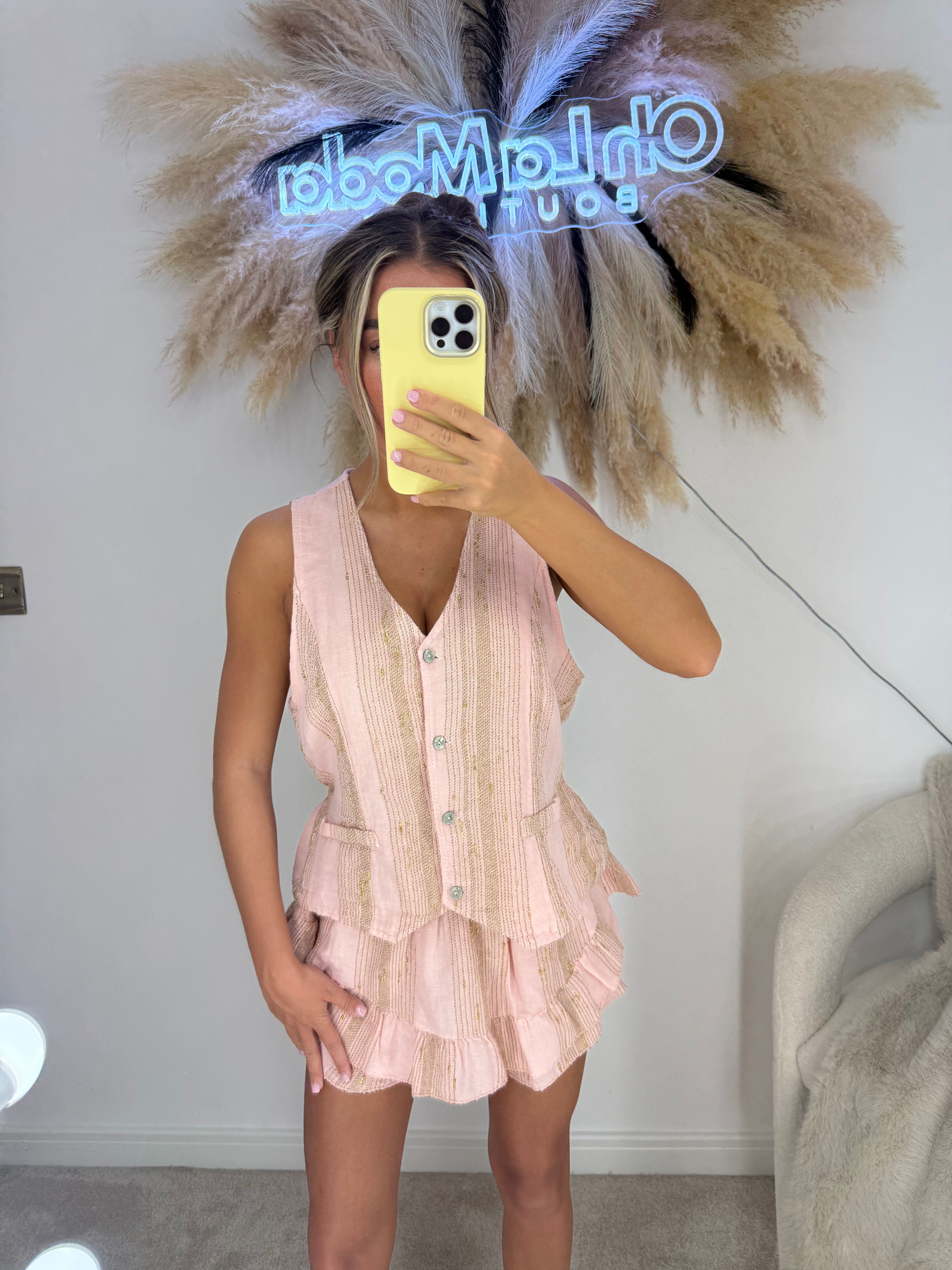 LUNA PINK WAISTCOAT CO-ORD