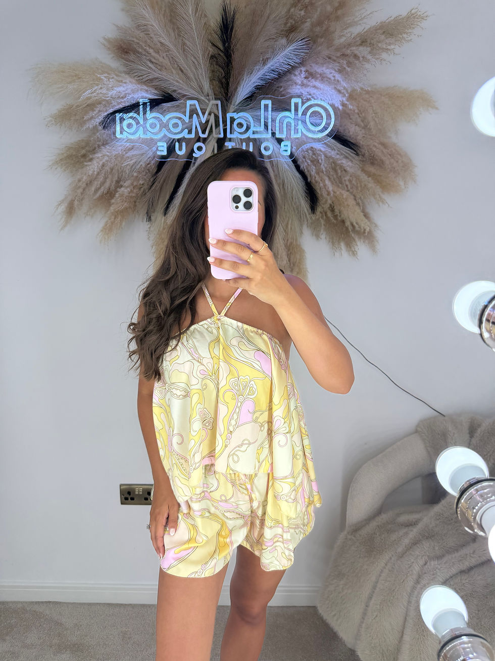 Thumbnail: YELLOW SWIRL HALTER NECK CO-ORD