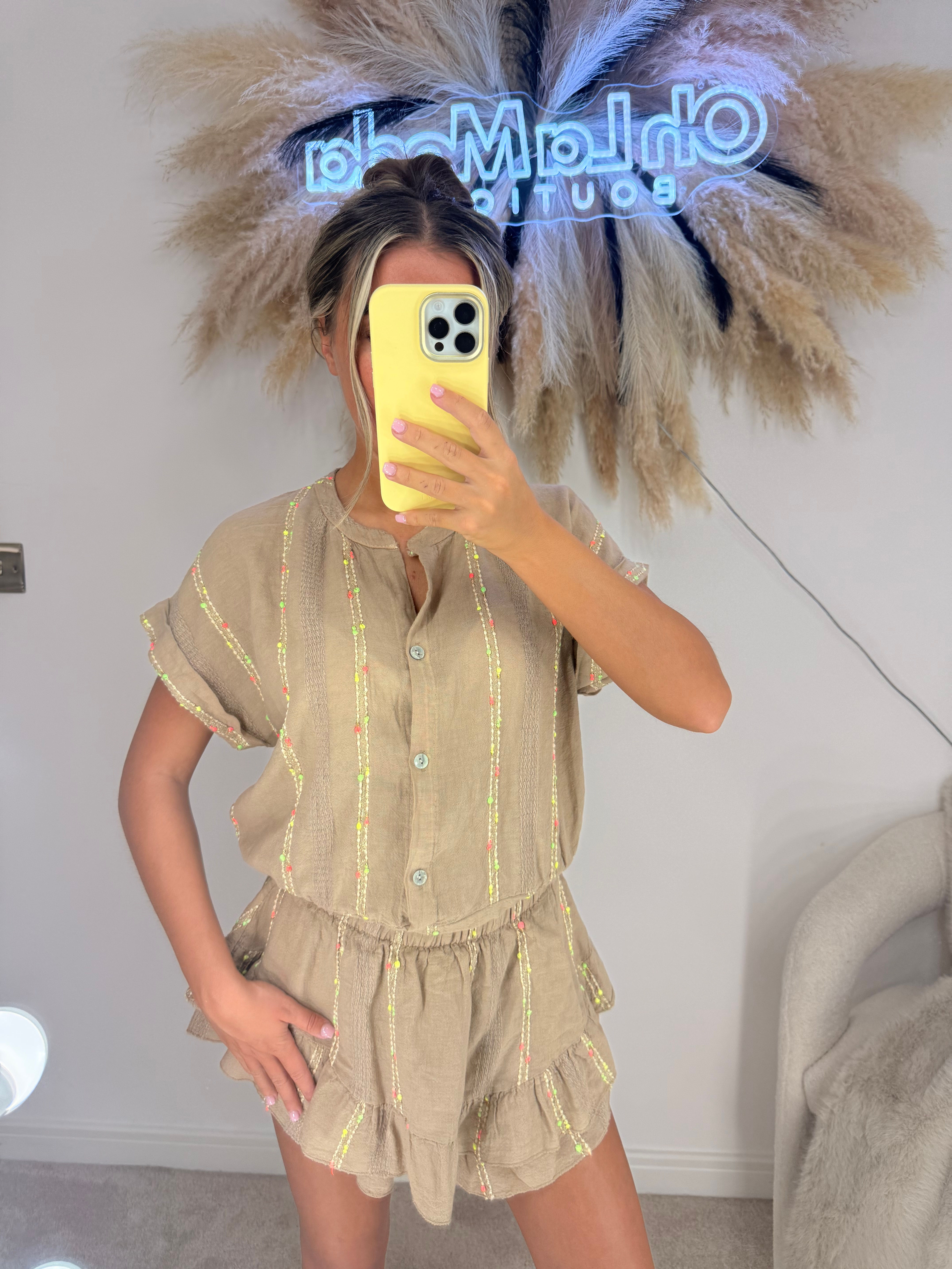 SAND BOHO SHORTS CO-ORD