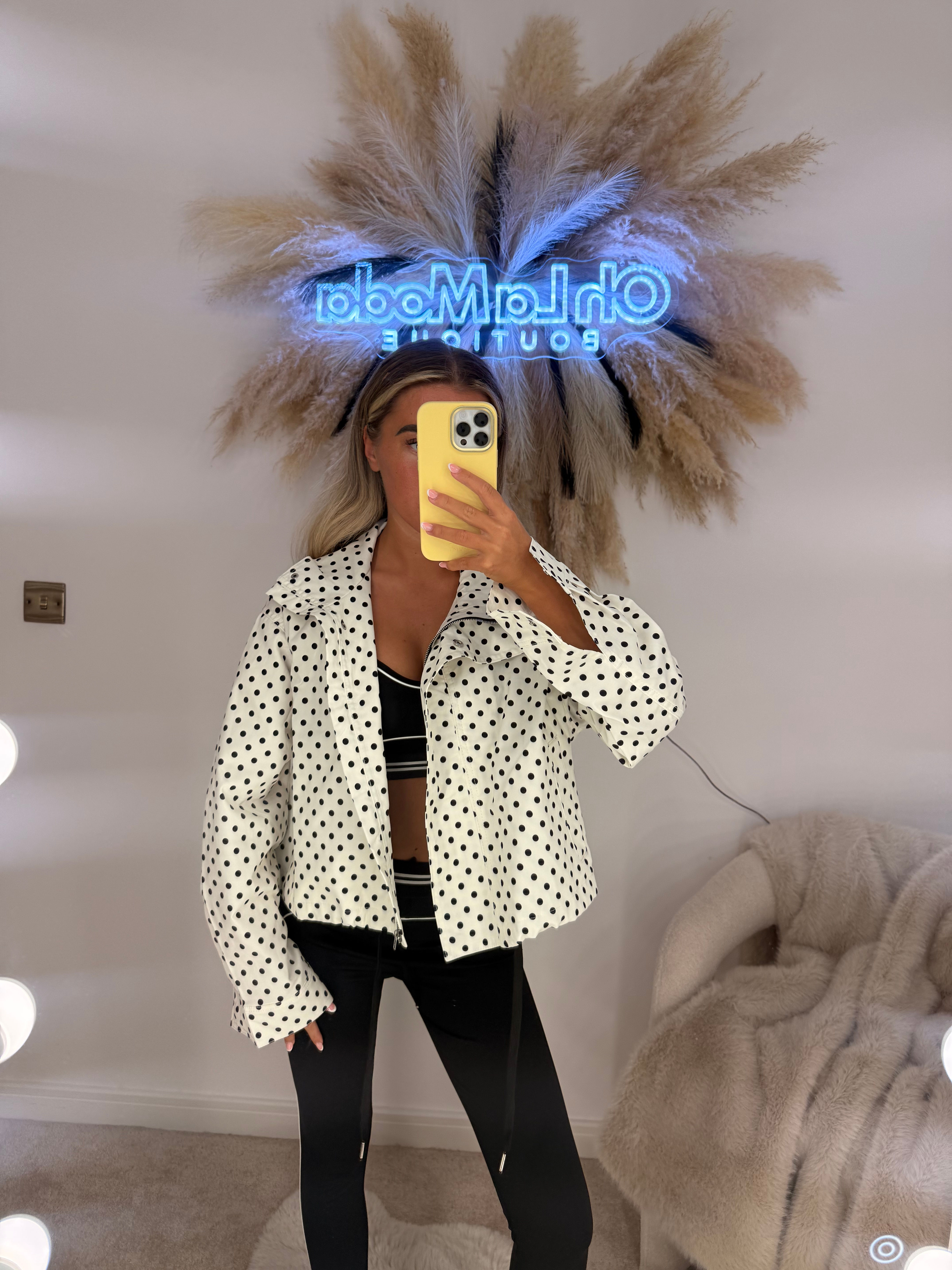 POLKA DOT ZIP UP JACKET