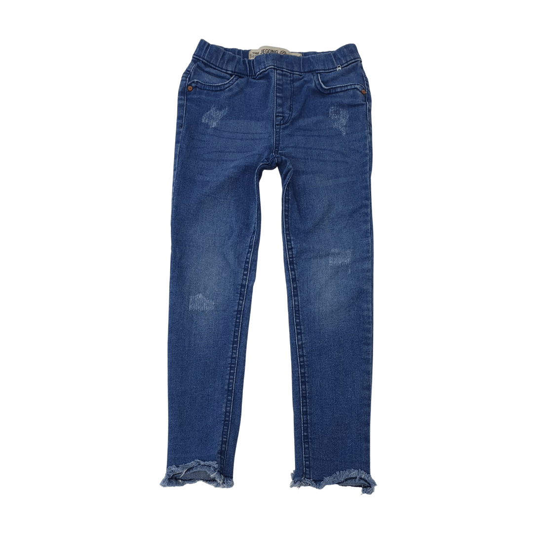 Denim Co distressed blue jeggings. 6-7yrs