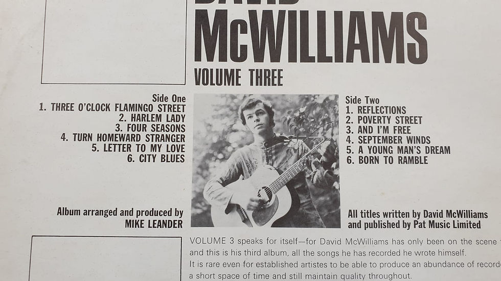 Thumbnail: David Mc Williams. Volume 3 record