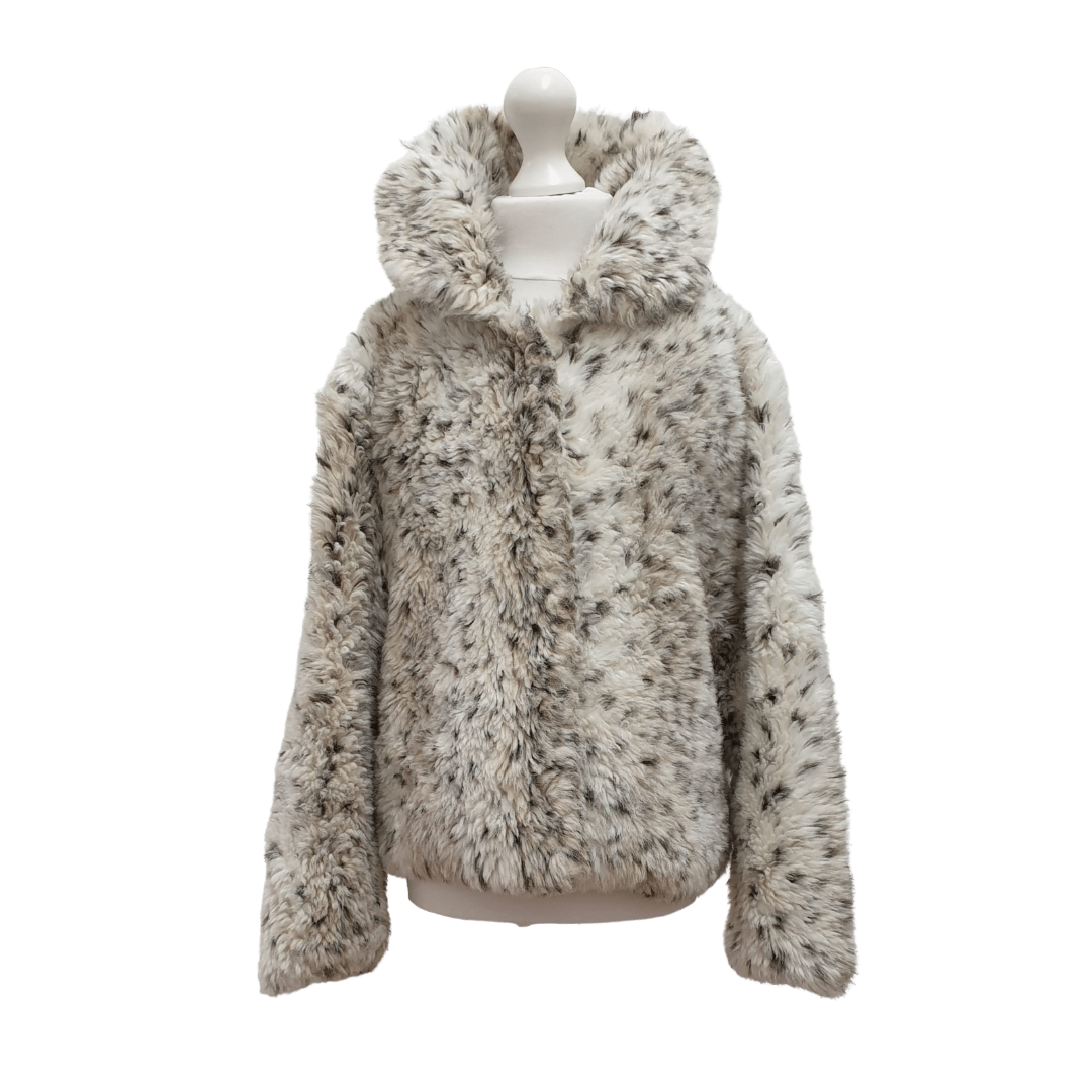 Young Dimension fluffy collared coat. 8-9yrs