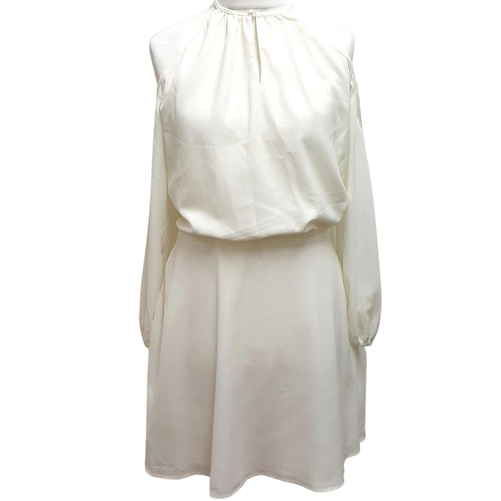 Yoins white cold shoulder dress. Uk 14