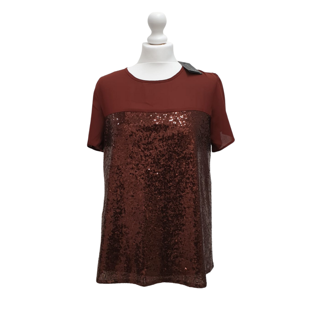 New Look wine sequin top. Uk 12