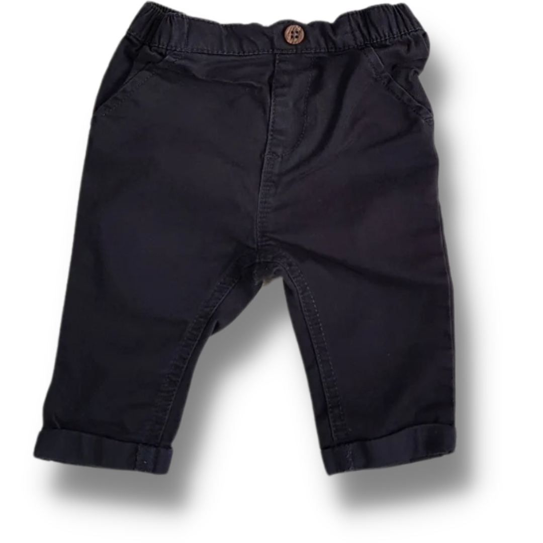 Next navy chino style trousers. 0-3m