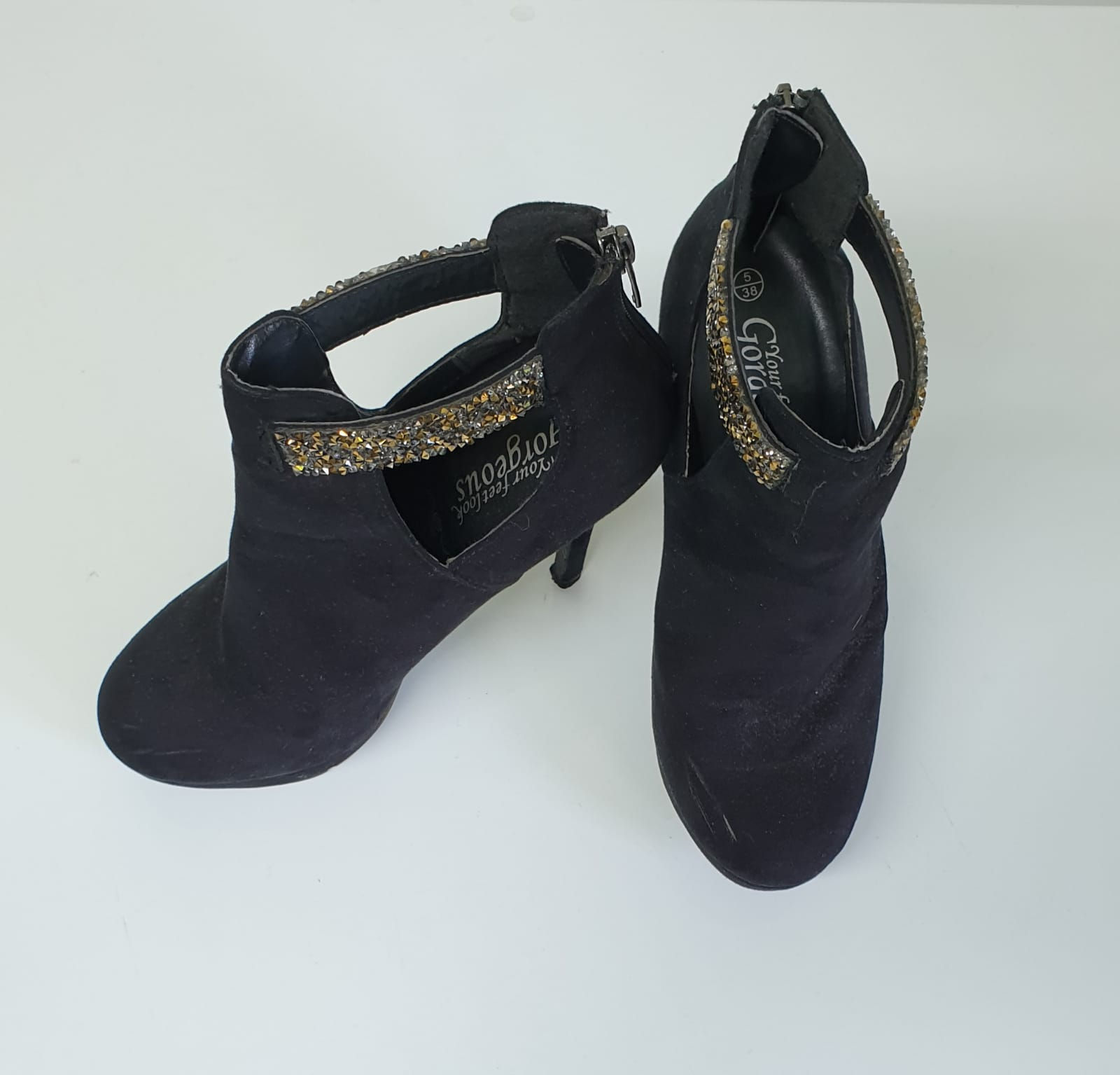 New Look black suede look heels. Uk 5
