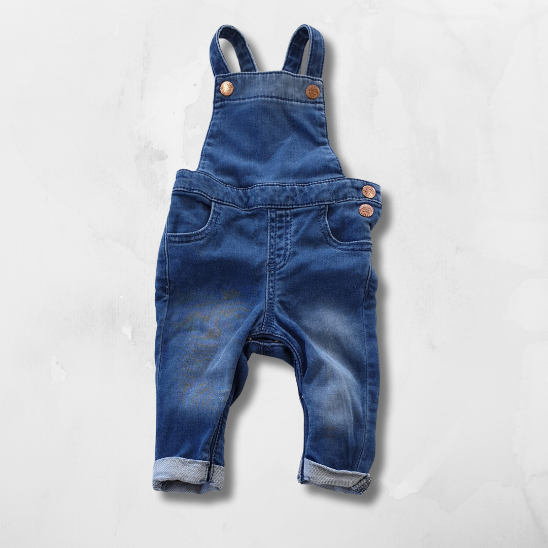 F&F blue dungarees. 0-3m