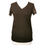 Thumbnail: Black v-neck T with lace sleeves. Uk 12-14 