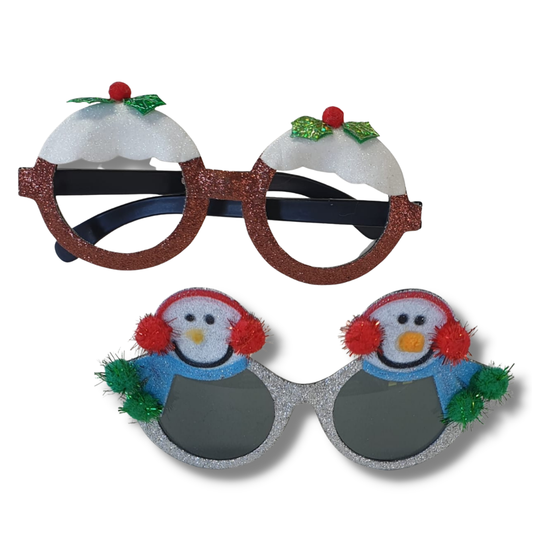 Choice of Christmas funny glasses. One size fits all