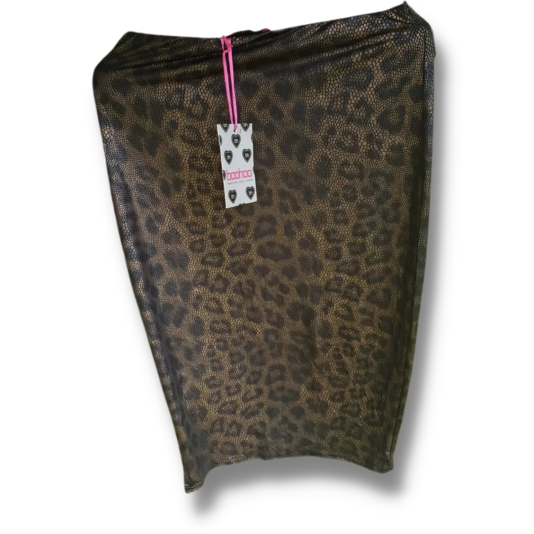 Boohoo brown print dress. Size 12 BNWT