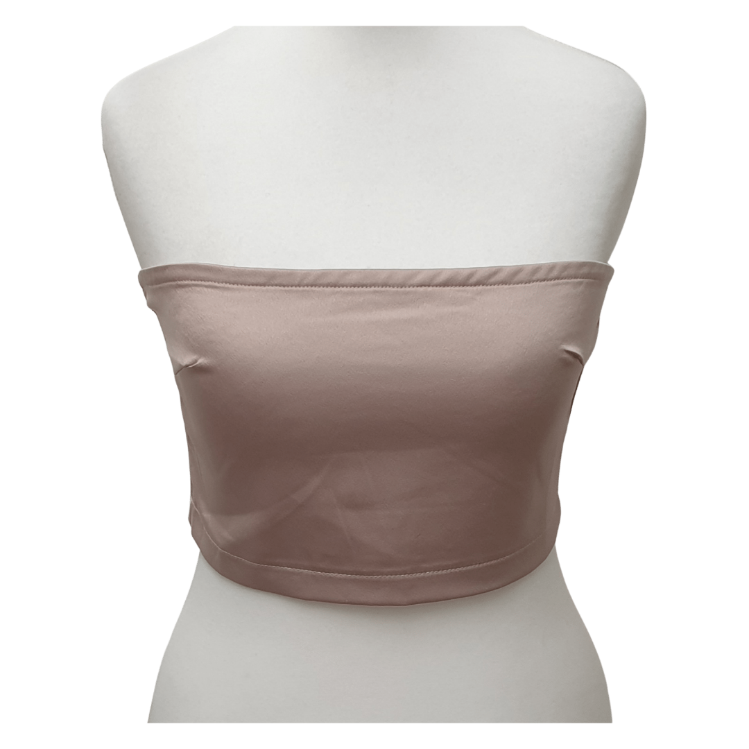 Missguided blush Strapless crop top. Uk8