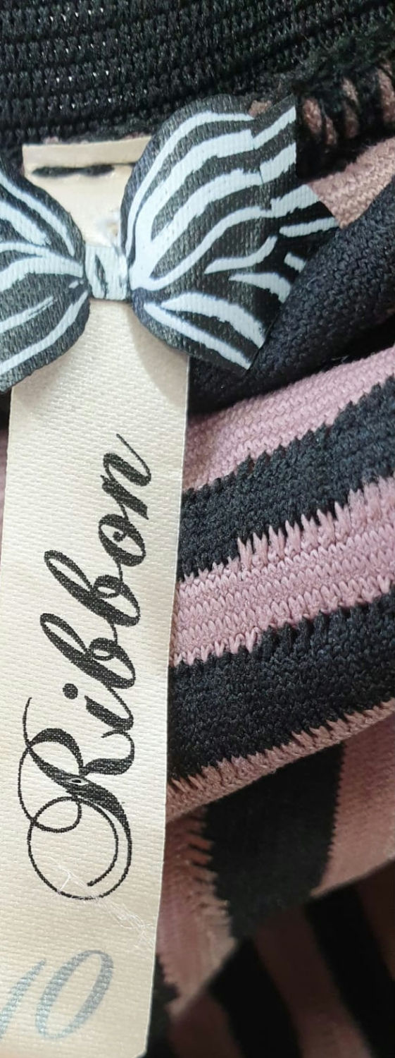 Thumbnail: Ribbon brown mix mini skirt. Uk 10