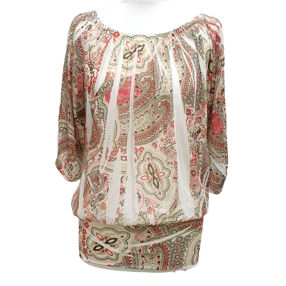 Jane Norman mixed print bardot top. Uk 6
