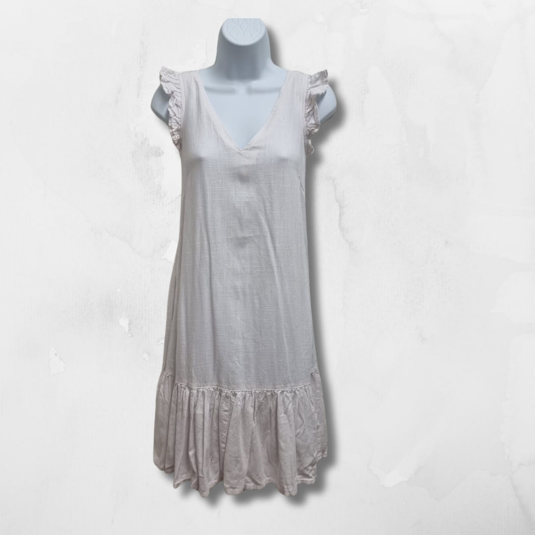 Next off white linen mix dress. Uk 6