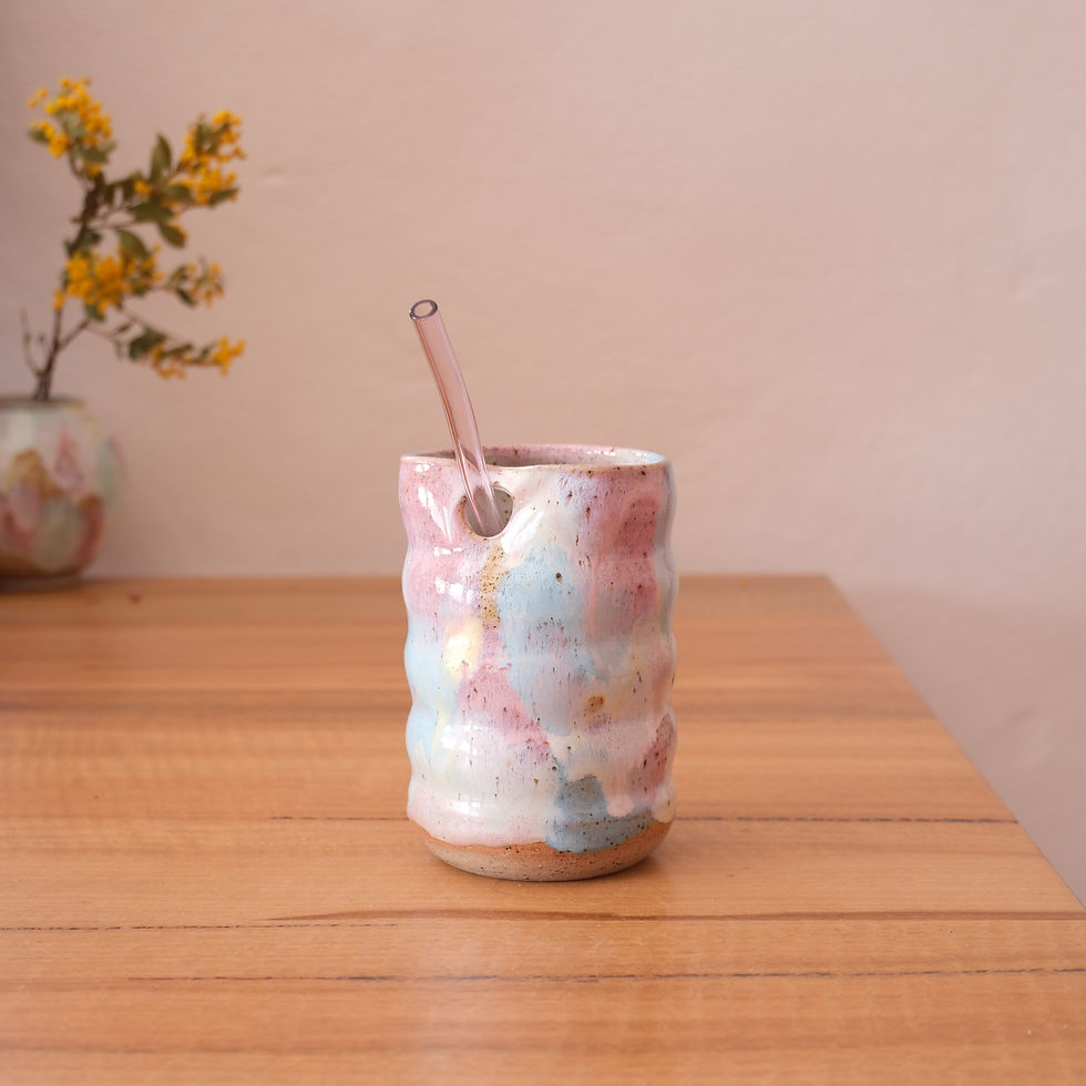 Blue Flora Wavy Tumbler