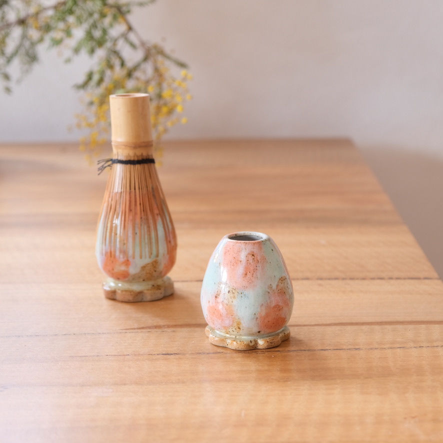 Orange Flora Matcha Whisk Holder