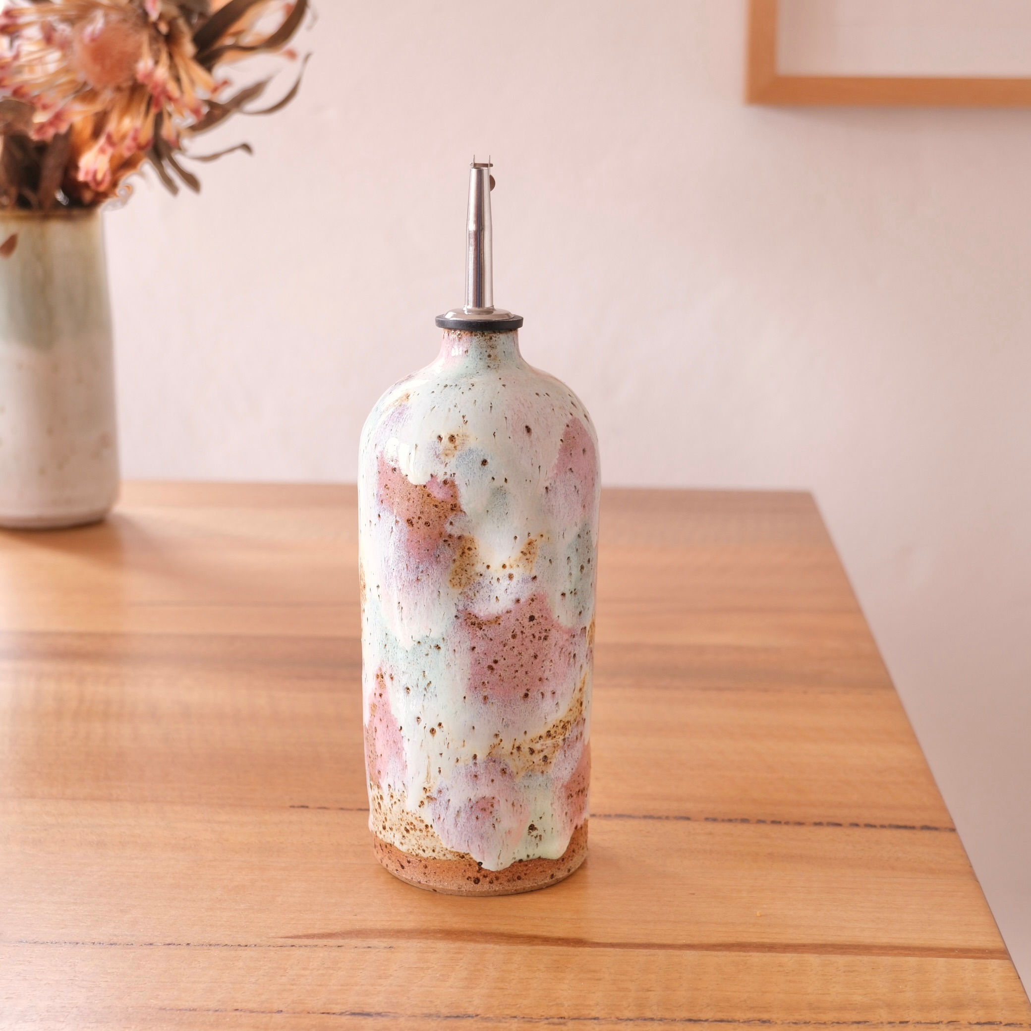 Pink Flora Oil Dispenser - Large