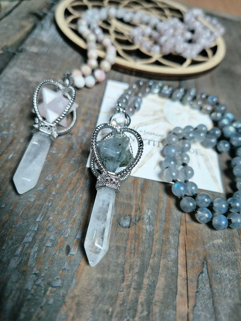 Miniature : Mala Etoile Merkaba Quartz Rose