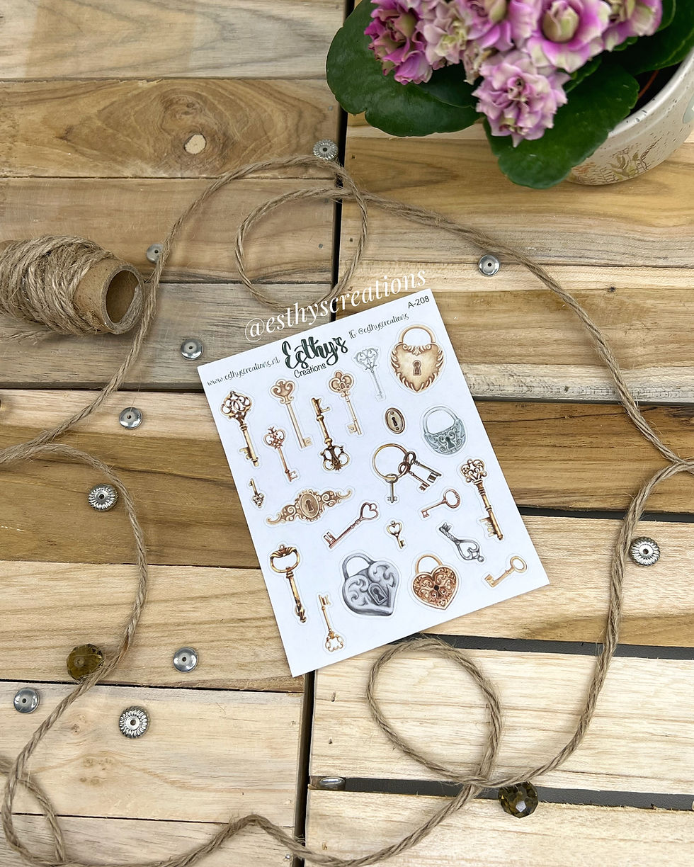 Thumbnail: Vintage sleutel stickers