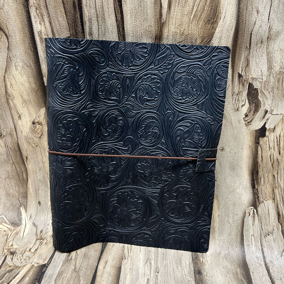 Thumbnail: A5 ringband 6rings cover - Faux leather bloempatroon