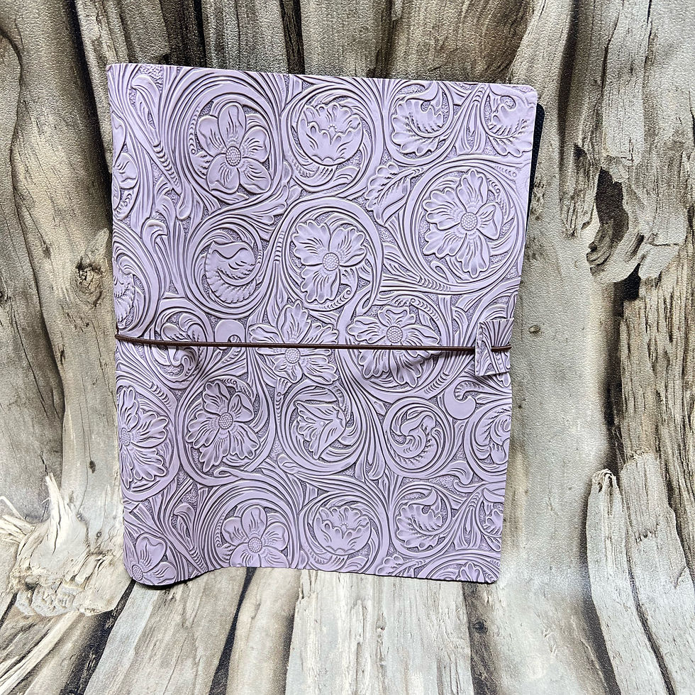 Thumbnail: A5 ringband 6rings cover - Faux leather bloempatroon