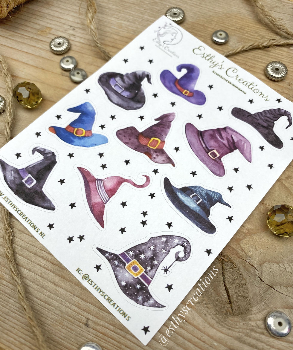 Thumbnail: Heksenhoeden stickers