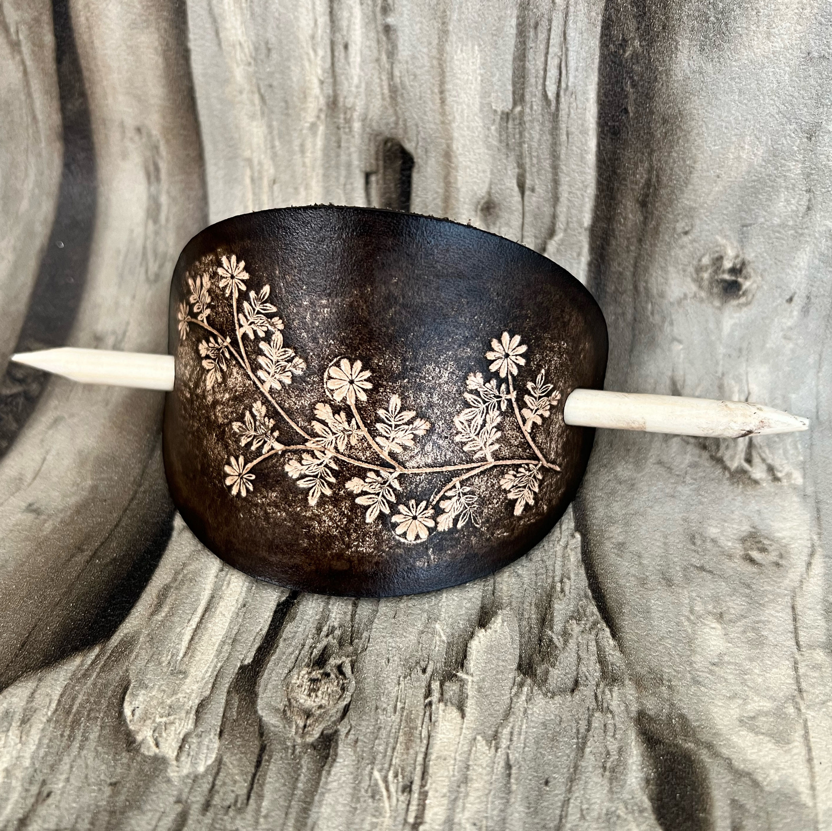 Grote haarspeld - Bloempje en takken