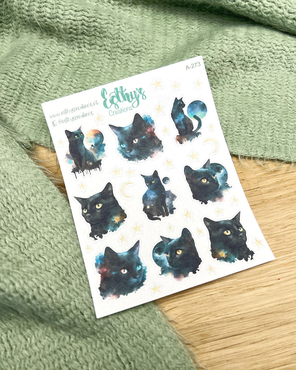 Thumbnail: Black mooncat stickers